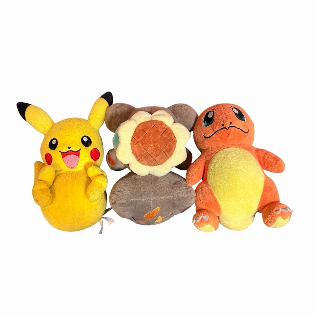 Pokémon Plush Lot Pikachu & Charmander Multicolor Anime TV Show Plush